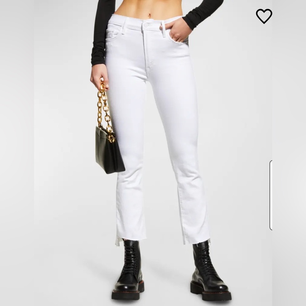 MOTHER White Cropped Ankle Jeans
